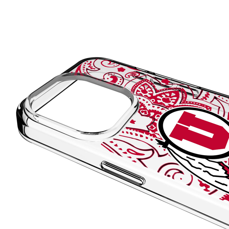 University of Utah Utes Paisley iPhone Clear Phone Case for Apple iPhone Detail.Jpg