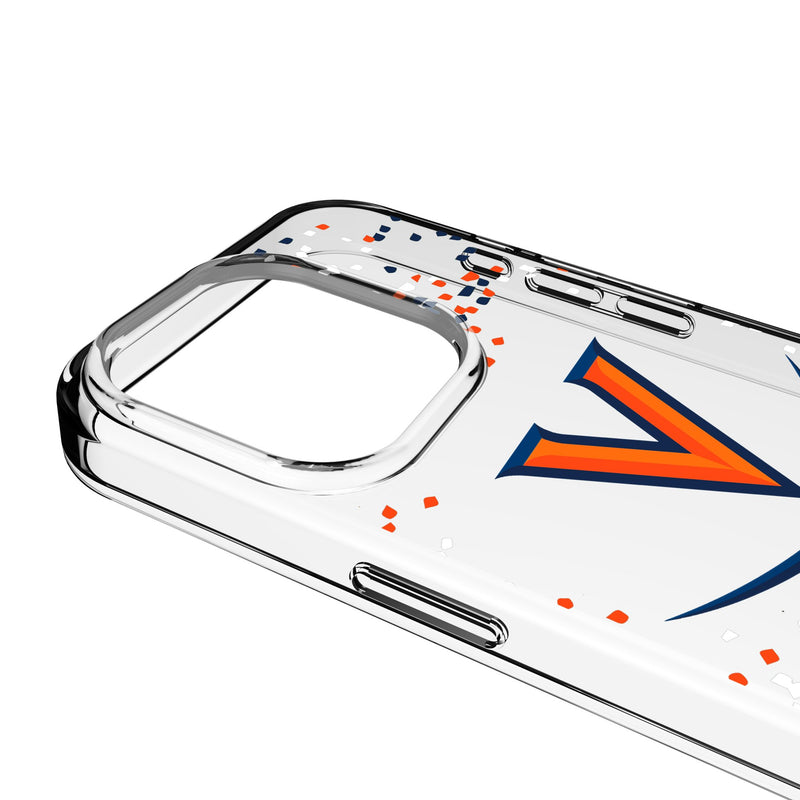 University of Virginia Cavaliers Confetti iPhone Clear Phone Case for Apple iPhone Detail.Jpg