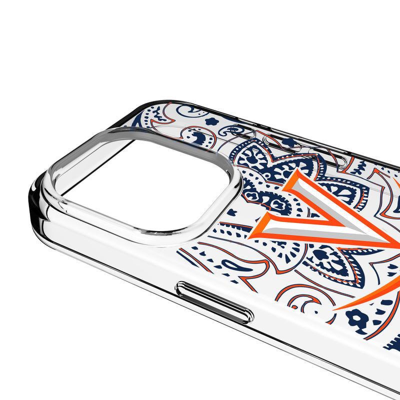 University of Virginia Cavaliers Paisley iPhone Clear Phone Case for Apple iPhone Detail.Jpg