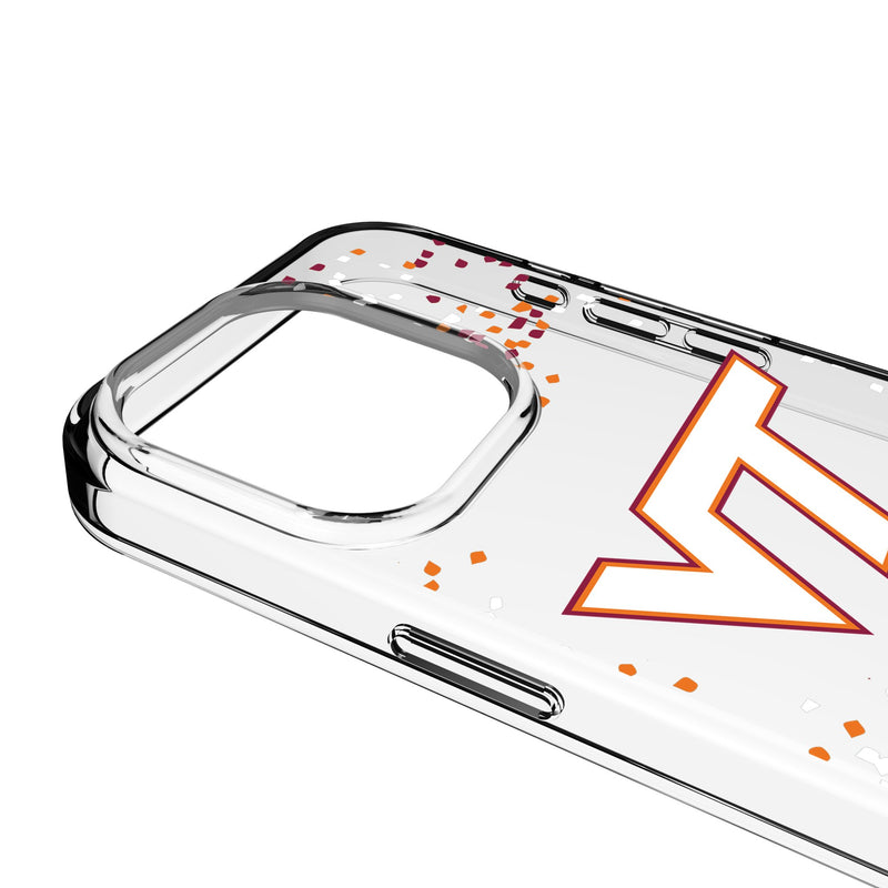 Virginia Tech Hokies Confetti iPhone Clear Phone Case for Apple iPhone Detail.Jpg