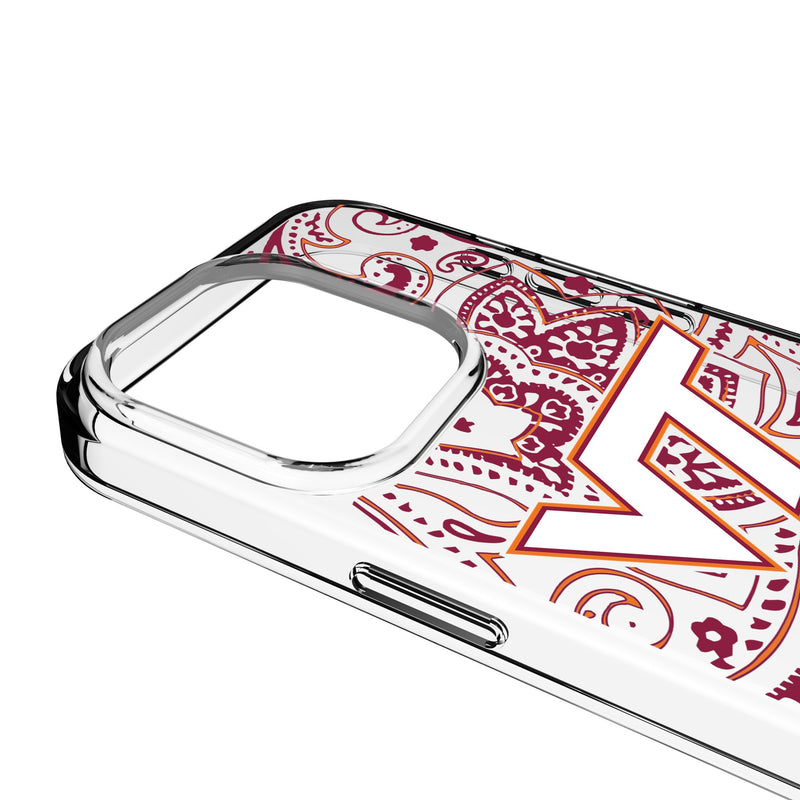 Virginia Tech Hokies Paisley iPhone Clear Phone Case for Apple iPhone Detail.Jpg