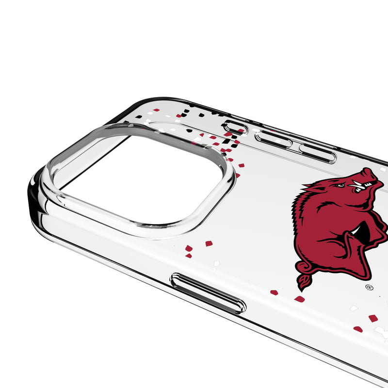 University of Arkansas Fayetteville Razorbacks Confetti iPhone Clear Phone Case for Apple iPhone Detail.Jpg