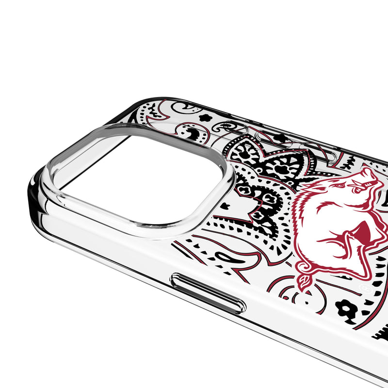 University of Arkansas Fayetteville Razorbacks Paisley iPhone Clear Phone Case for Apple iPhone Detail.Jpg