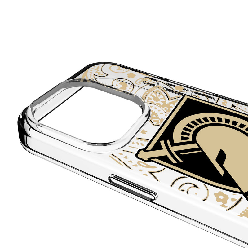 United States Military Academy Black Knights Paisley iPhone Clear Phone Case for Apple iPhone Detail.Jpg