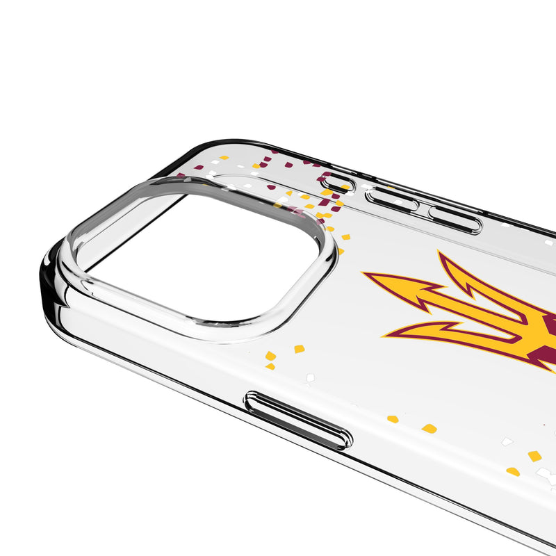 Arizona State University Sun Devils Confetti iPhone Clear Phone Case for Apple iPhone Detail.Jpg