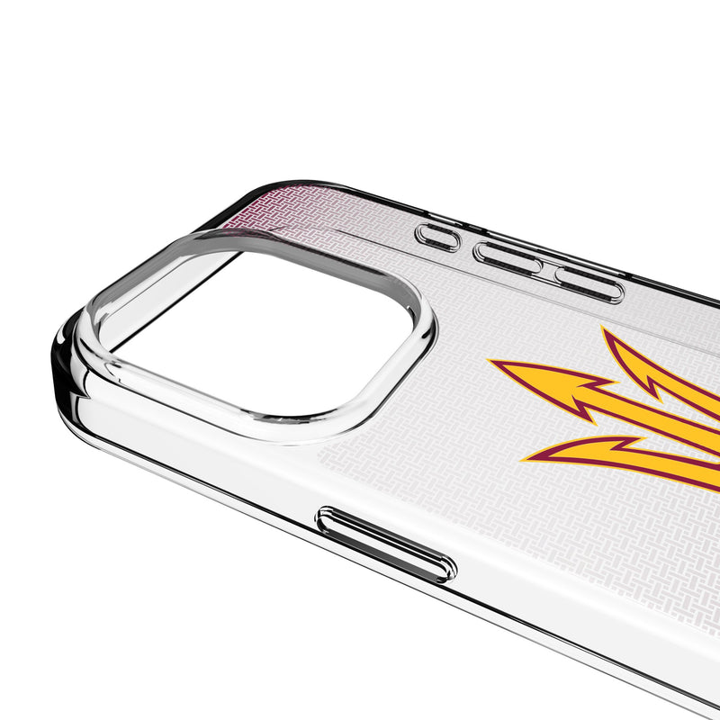 Arizona State University Sun Devils Linen iPhone Clear Phone Case for Apple iPhone Detail.Jpg