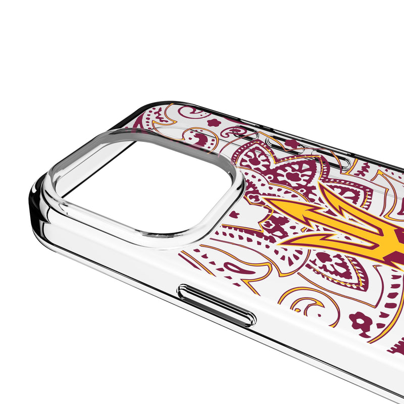 Arizona State University Sun Devils Paisley iPhone Clear Phone Case for Apple iPhone Detail.Jpg