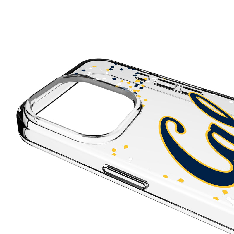 University of California Berkeley Golden Bears Confetti iPhone Clear Phone Case for Apple iPhone Detail.Jpg