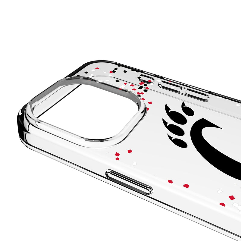 University of Cincinnati Bearcats Confetti iPhone Clear Phone Case for Apple iPhone Detail.Jpg