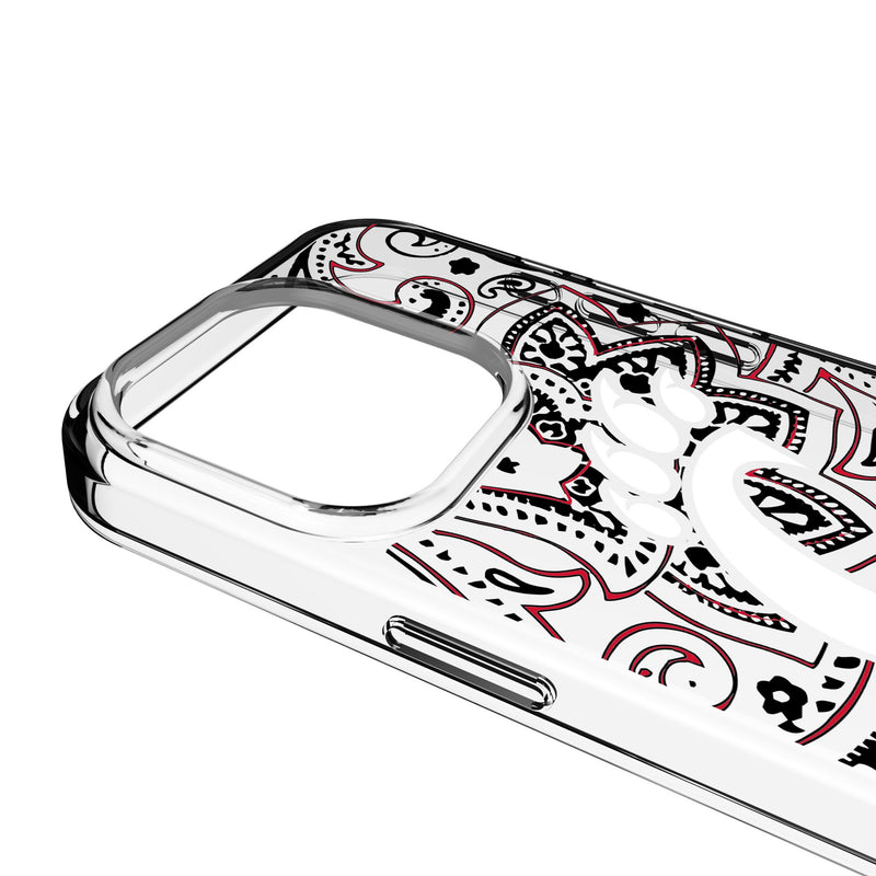 University of Cincinnati Bearcats Paisley iPhone Clear Phone Case for Apple iPhone Detail.Jpg