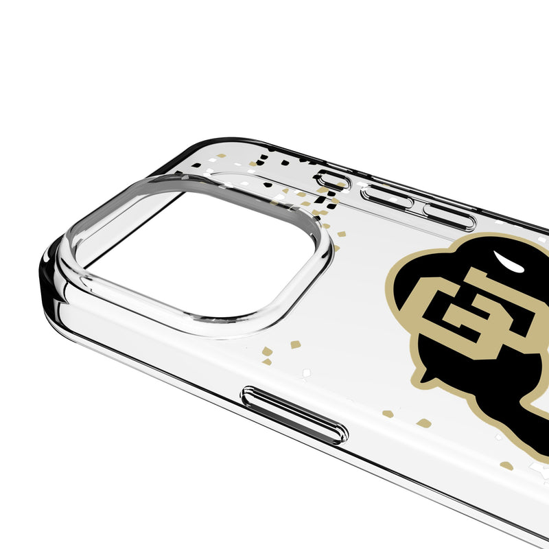 University of Colorado Buffaloes Confetti iPhone Clear Phone Case for Apple iPhone Detail.Jpg