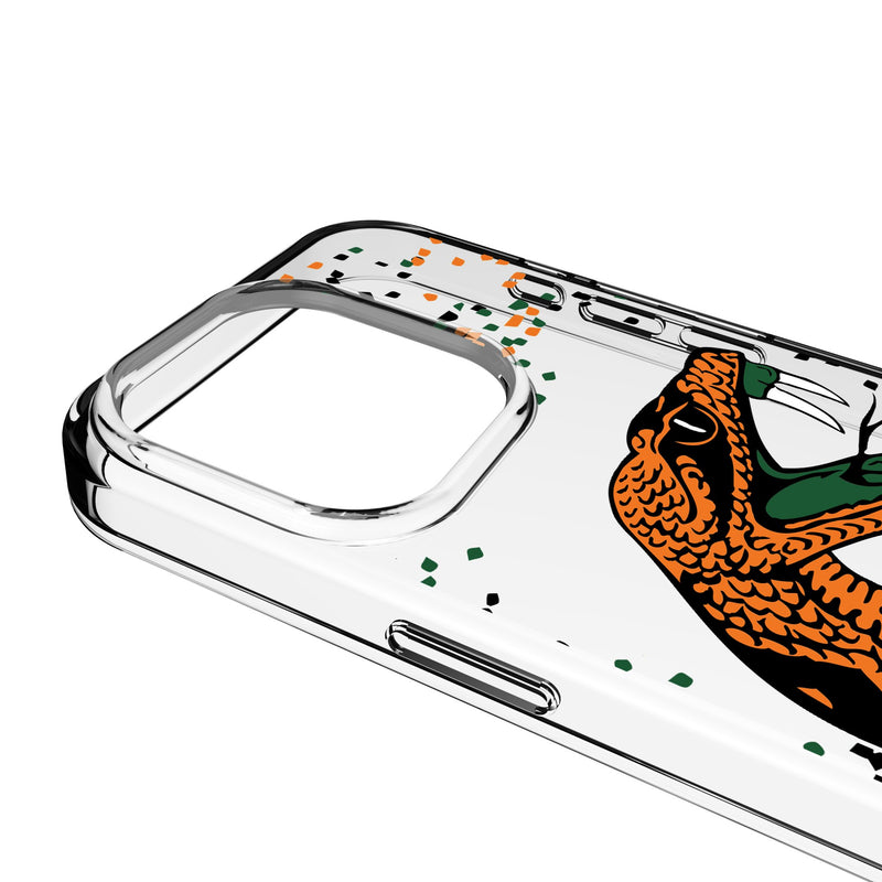 Florida A&M University Rattlers Confetti iPhone Clear Phone Case for Apple iPhone Detail.Jpg