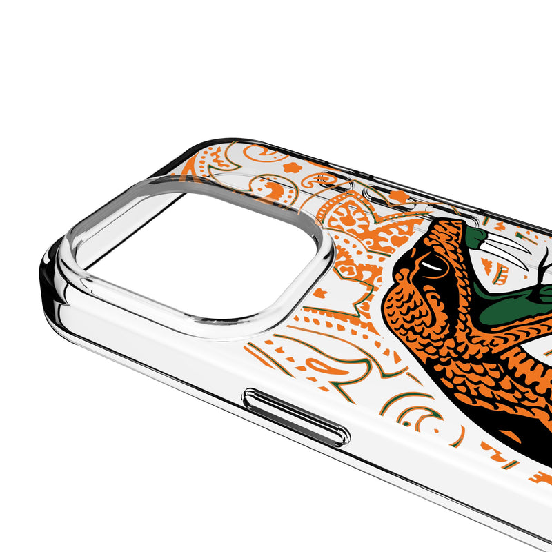 Florida A&M University Rattlers Paisley iPhone Clear Phone Case for Apple iPhone Detail.Jpg