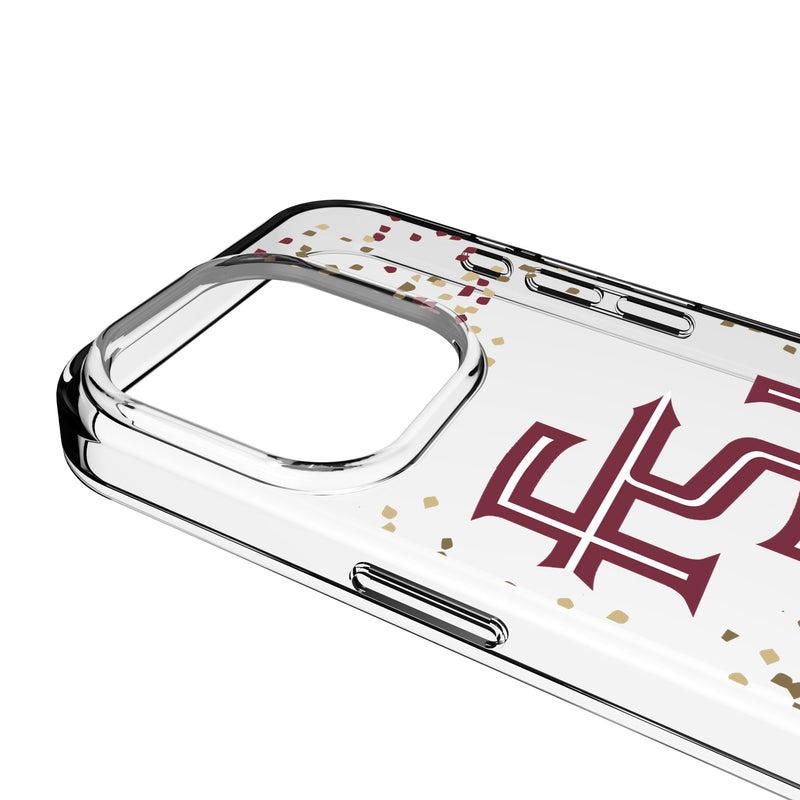 Florida State University Seminoles Athletic Wordmark Confetti iPhone Clear Phone Case for Apple iPhone Detail.Jpg