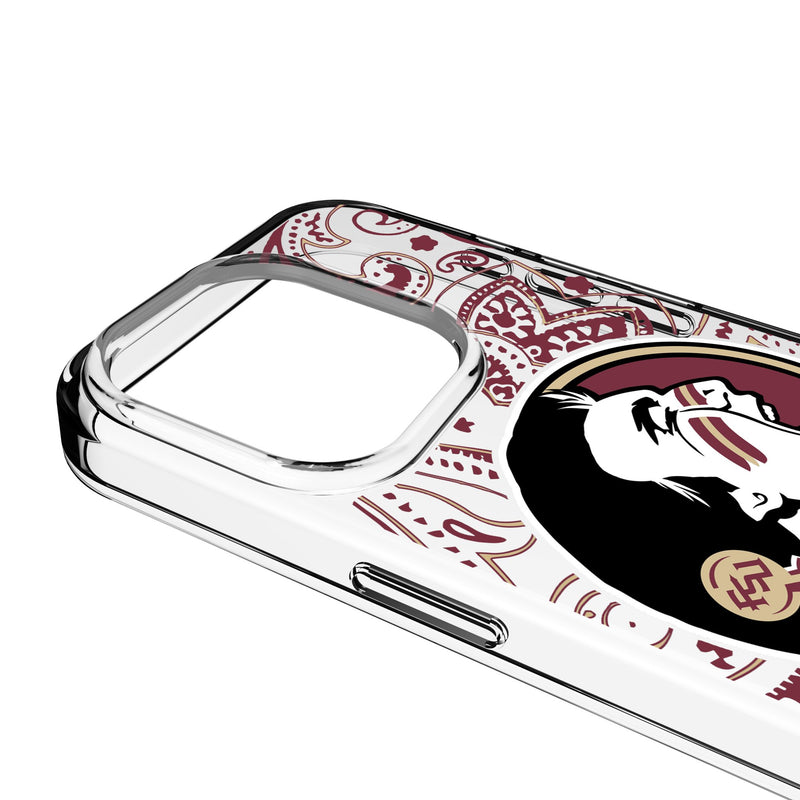 Florida State University Seminoles Paisley iPhone Clear Phone Case for Apple iPhone Detail.Jpg