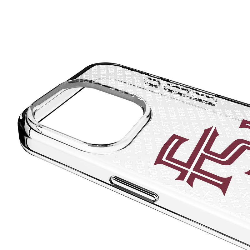 Florida State University Seminoles Athletic Wordmark Personalized EndZone Plus iPhone Clear Phone Case for Apple iPhone Detail.Jpg