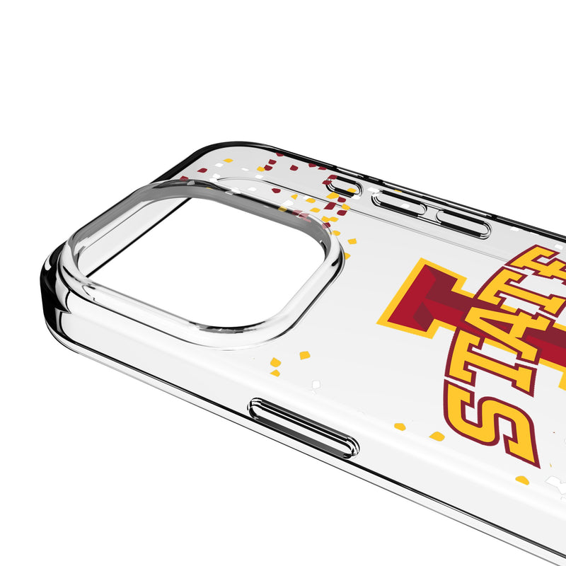 Iowa State University Cyclones Confetti iPhone Clear Phone Case for Apple iPhone Detail.Jpg
