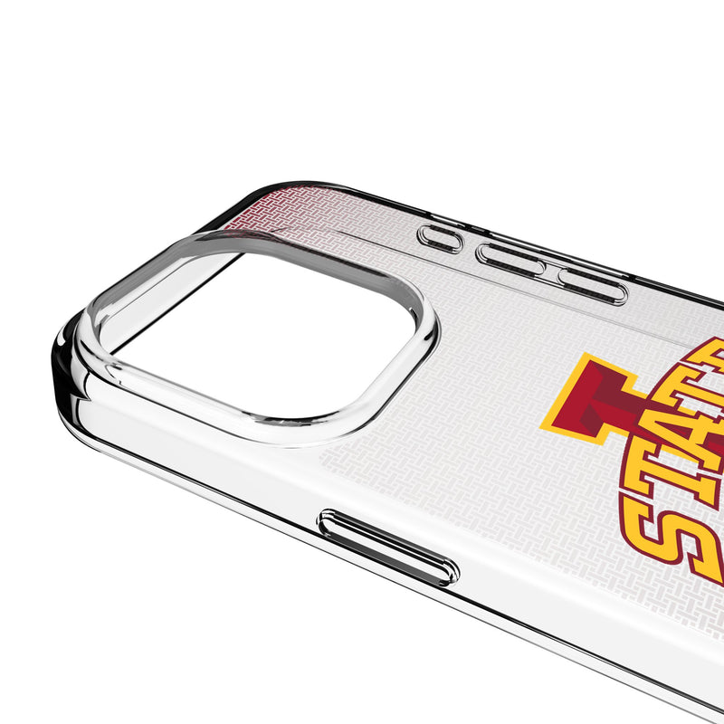 Iowa State University Cyclones Linen iPhone Clear Phone Case for Apple iPhone Detail.Jpg