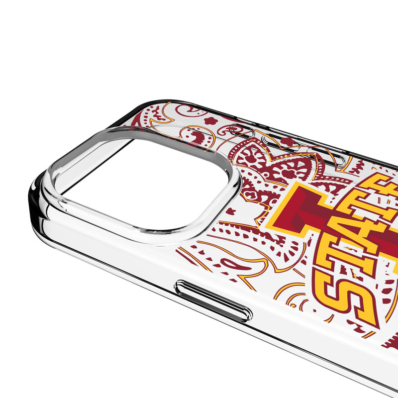 Iowa State University Cyclones Paisley iPhone Clear Phone Case for Apple iPhone Detail.Jpg