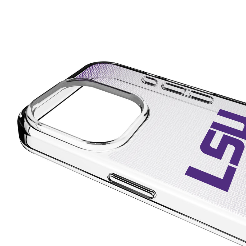 Louisiana State University Tigers Linen iPhone Clear Phone Case for Apple iPhone Detail.Jpg