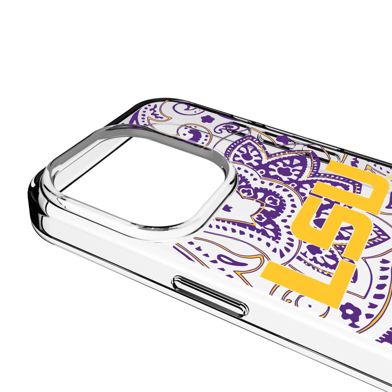 Louisiana State University Tigers Paisley iPhone Clear Phone Case for Apple iPhone Detail.Jpg