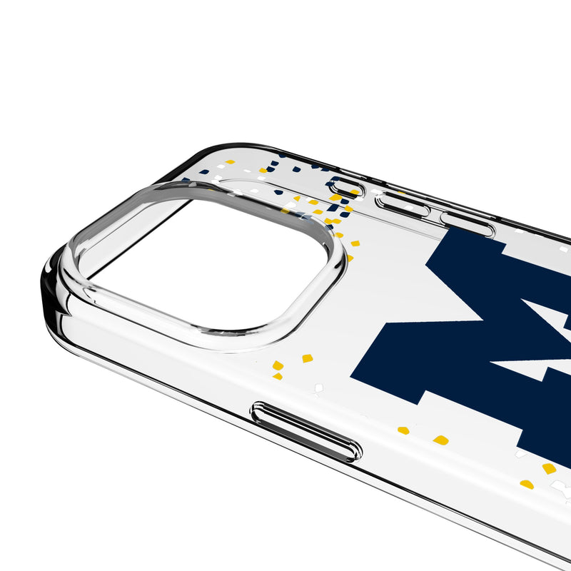 University of Michigan Wolverines Confetti iPhone Clear Phone Case for Apple iPhone Detail.Jpg