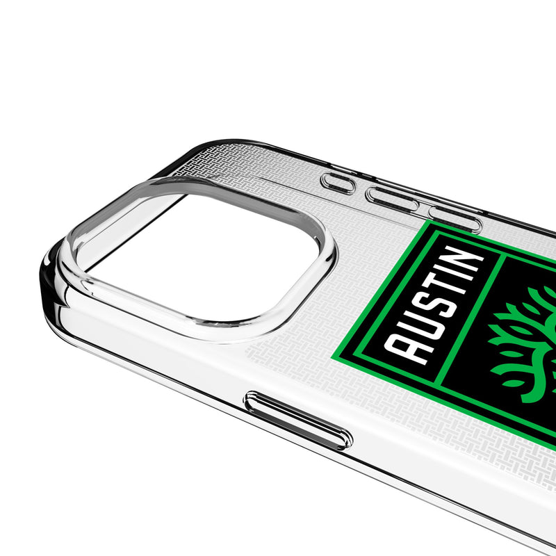 Austin FC Linen iPhone Clear Phone Case for Apple iPhone Detail.Jpg