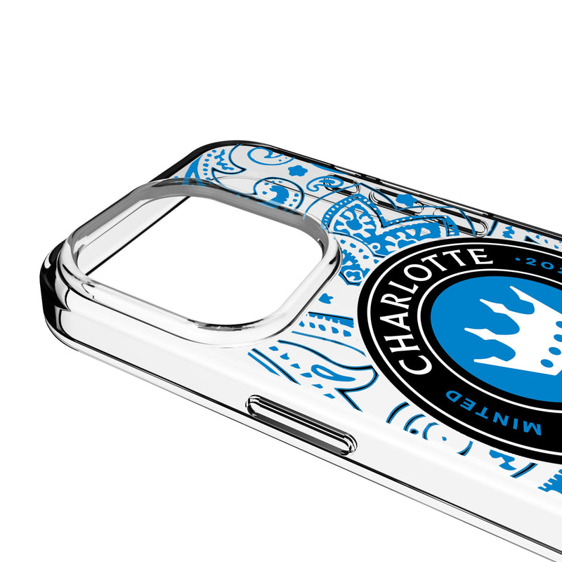 Charlotte FC Paisley iPhone Clear Phone Case for Apple iPhone Detail.Jpg