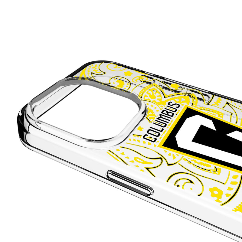Columbus Crew Paisley iPhone Clear Phone Case for Apple iPhone Detail.Jpg