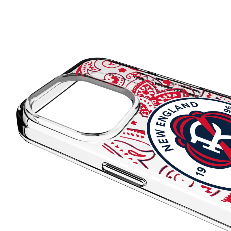 New England Revolution Paisley iPhone Clear Phone Case for Apple iPhone Detail.Jpg