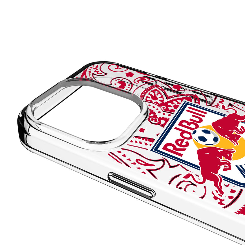New York Red Bulls Paisley iPhone Clear Phone Case for Apple iPhone Detail.Jpg