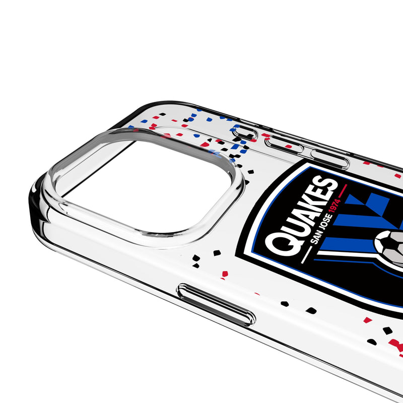 San Jose Earthquakes Confetti iPhone Clear Phone Case for Apple iPhone Detail.Jpg