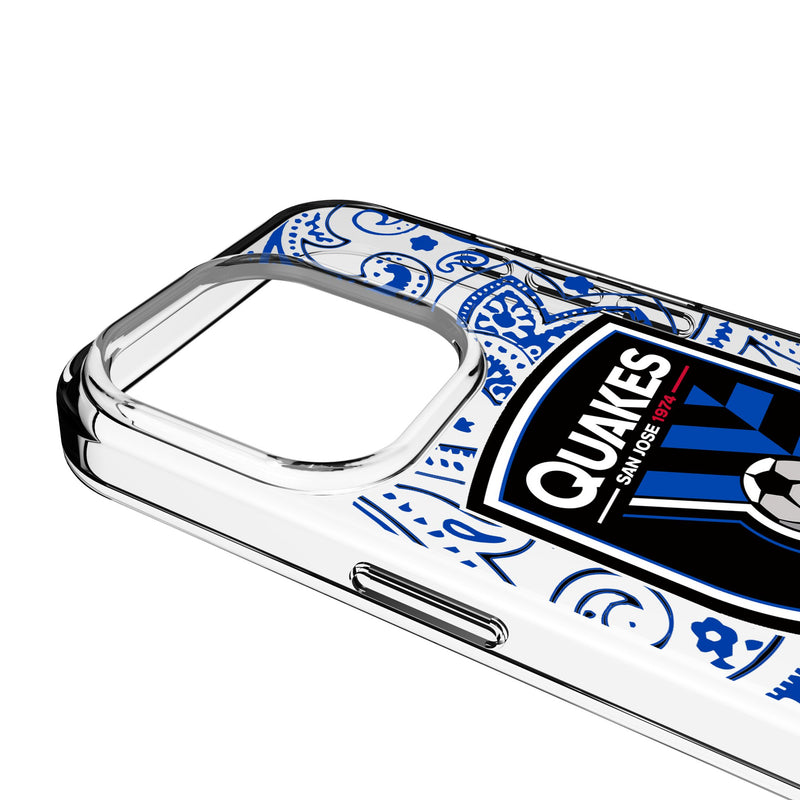 San Jose Earthquakes Paisley iPhone Clear Phone Case for Apple iPhone Detail.Jpg
