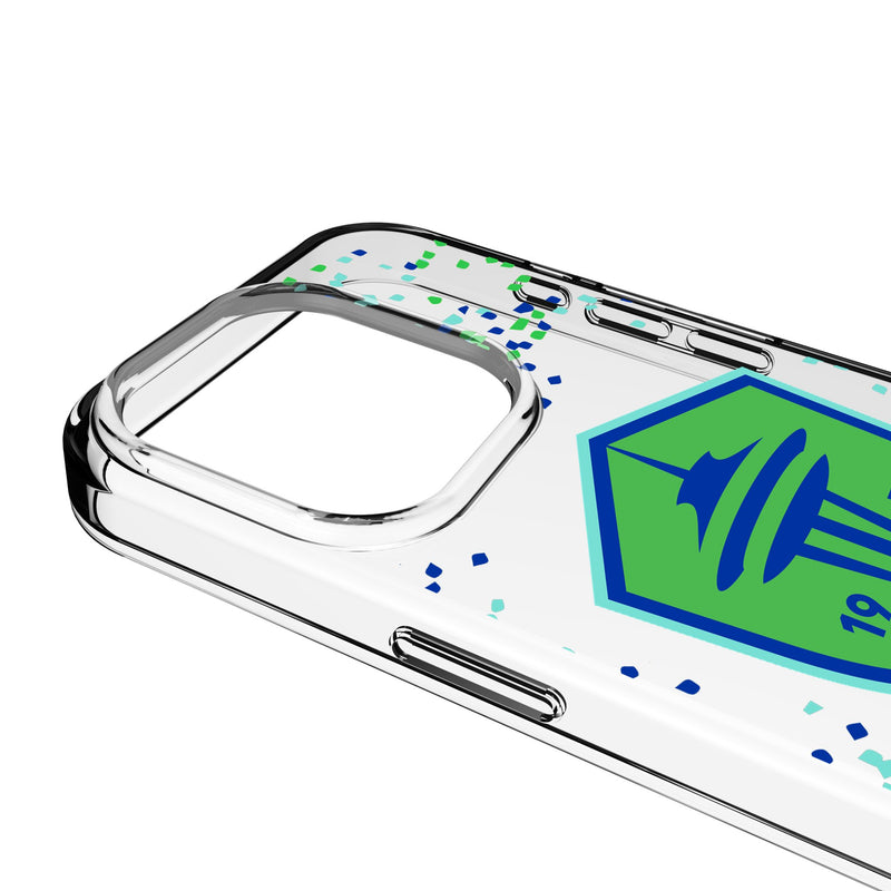 Seattle Sounders FC Confetti iPhone Clear Phone Case for Apple iPhone Detail.Jpg