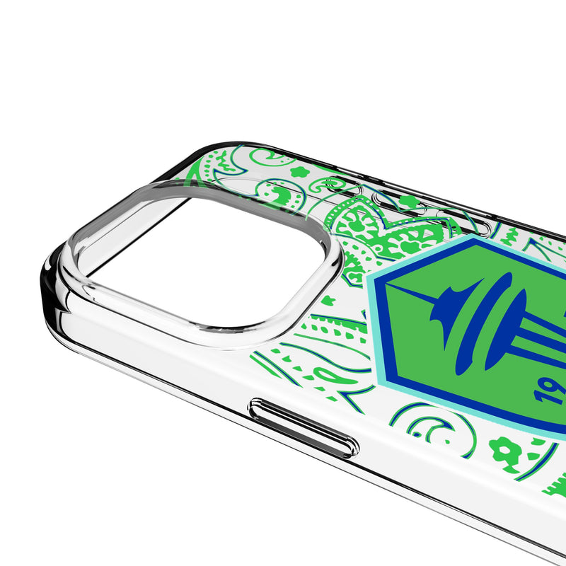 Seattle Sounders FC Paisley iPhone Clear Phone Case for Apple iPhone Detail.Jpg