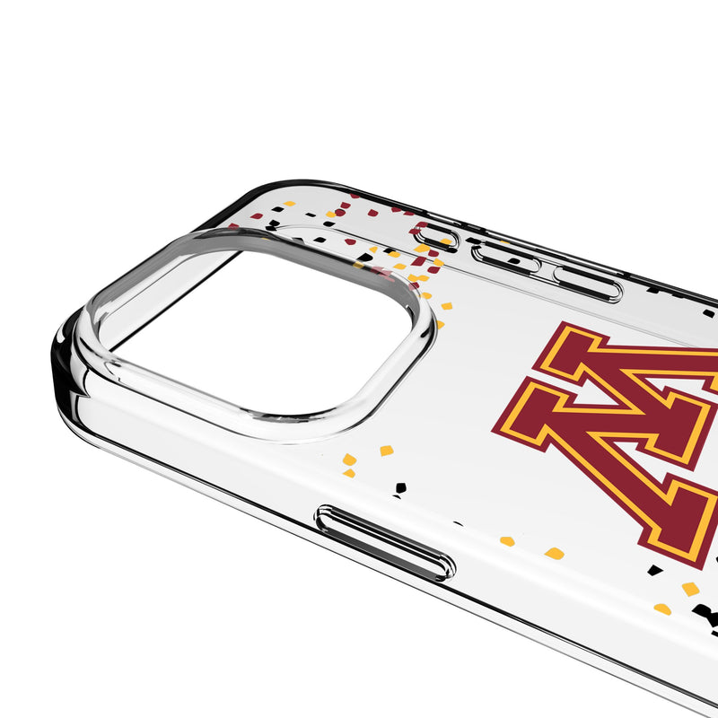 University of Minnesota Golden Gophers Confetti iPhone Clear Phone Case for Apple iPhone Detail.Jpg