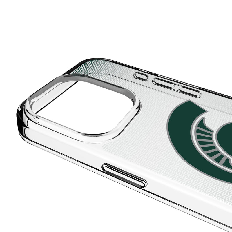Michigan State University Spartans Linen iPhone Clear Phone Case for Apple iPhone Detail.Jpg