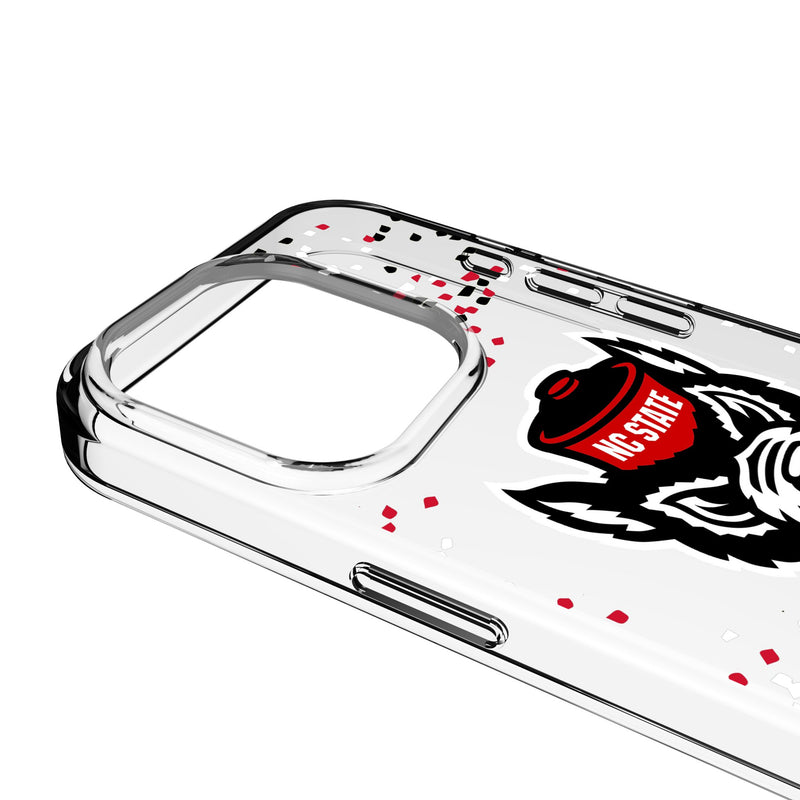 North Carolina State University Wolfpack Confetti iPhone Clear Phone Case for Apple iPhone Detail.Jpg
