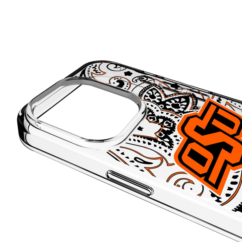 Oklahoma State University Cowboys Paisley iPhone Clear Phone Case for Apple iPhone Detail.Jpg