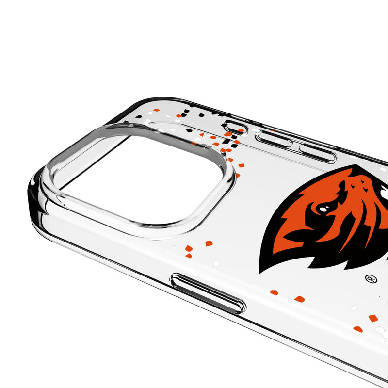 Oregon State University Beavers Confetti iPhone Clear Phone Case for Apple iPhone Detail.Jpg