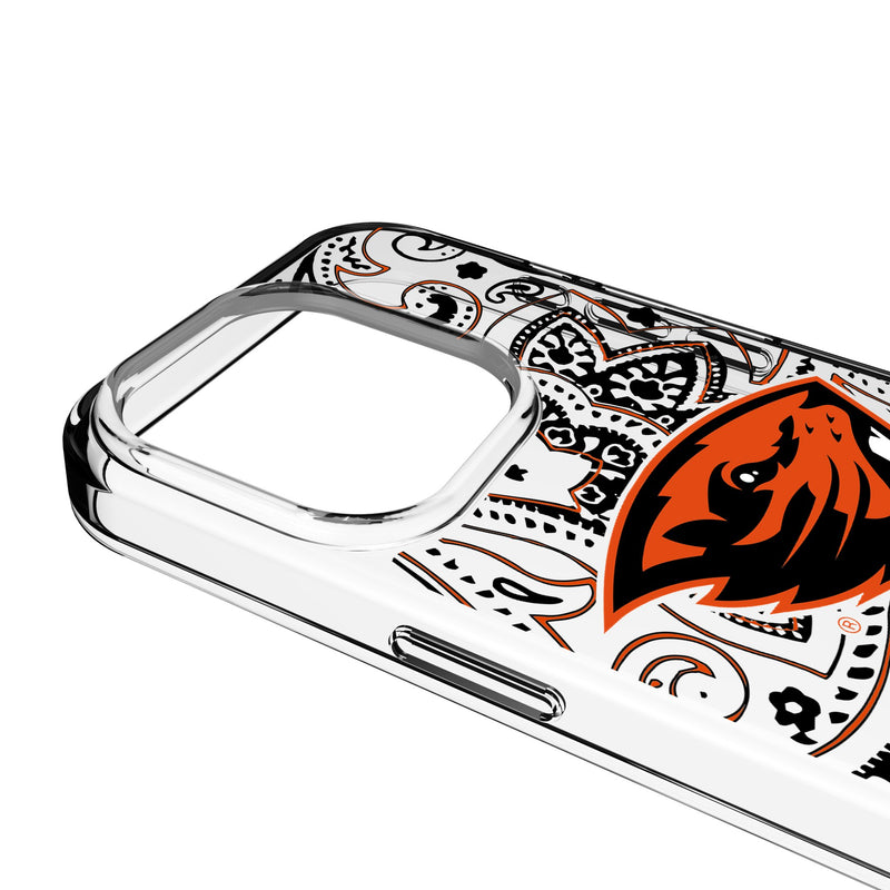 Oregon State University Beavers Paisley iPhone Clear Phone Case for Apple iPhone Detail.Jpg