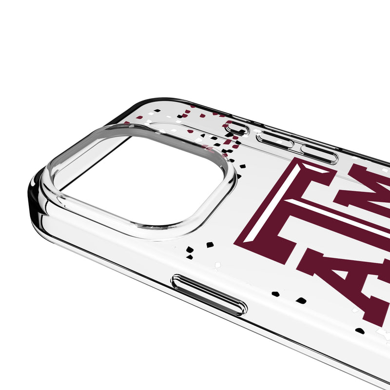 Texas A&M University Aggies Confetti iPhone Clear Phone Case for Apple iPhone Detail.Jpg