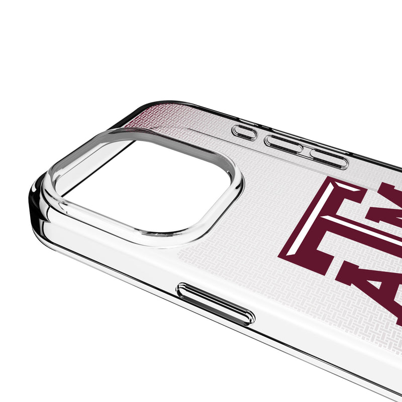 Texas A&M University Aggies Linen iPhone Clear Phone Case for Apple iPhone Detail.Jpg