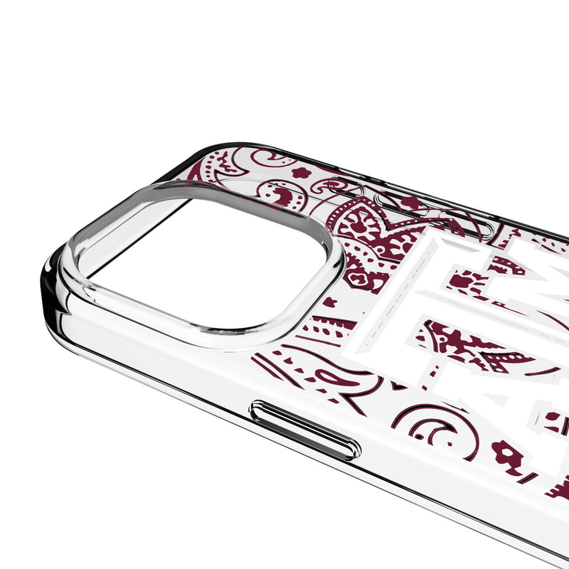 Texas A&M University Aggies Paisley iPhone Clear Phone Case for Apple iPhone Detail.Jpg