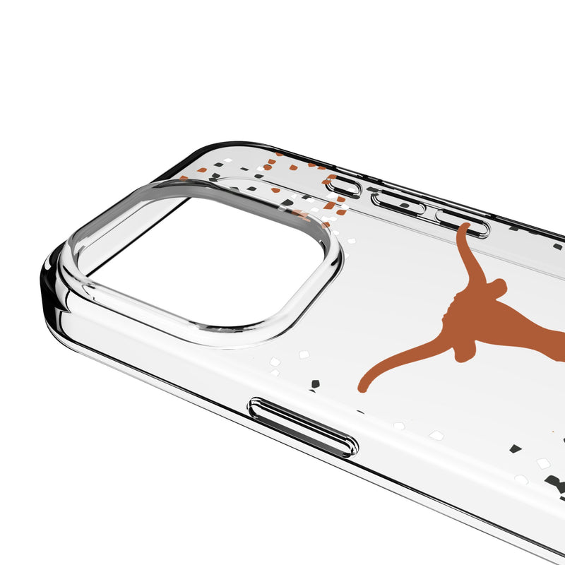 University of Texas Longhorns Confetti iPhone Clear Phone Case for Apple iPhone Detail.Jpg
