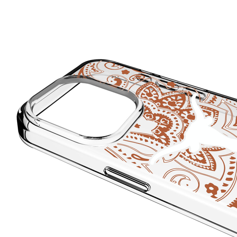 University of Texas Longhorns Paisley iPhone Clear Phone Case for Apple iPhone Detail.Jpg