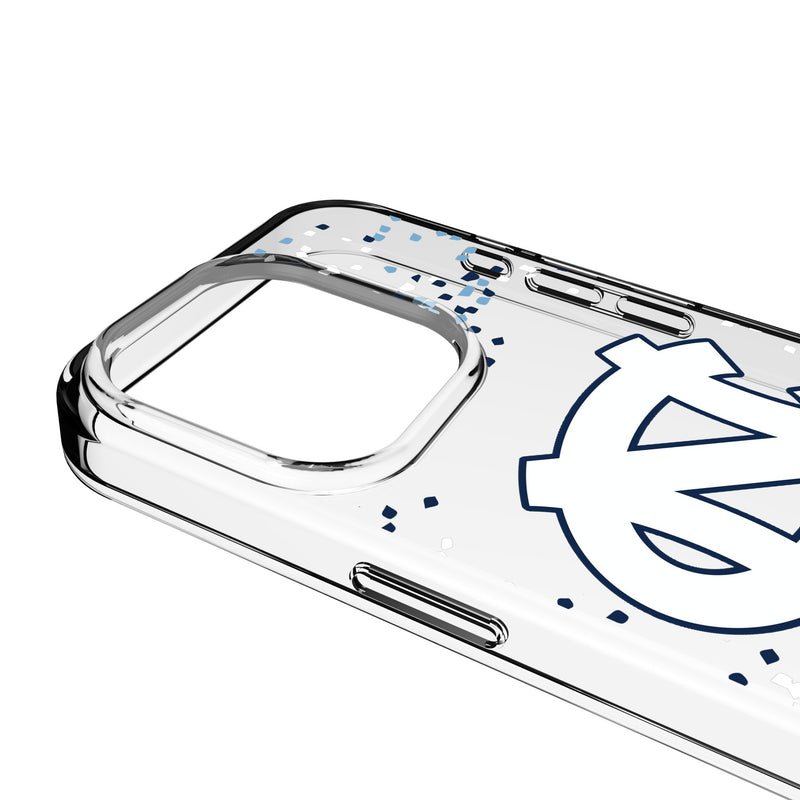 University of North Carolina Tar Heels Confetti iPhone Clear Phone Case for Apple iPhone Detail.Jpg