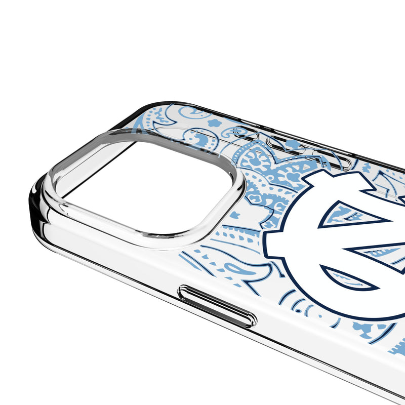 University of North Carolina Tar Heels Paisley iPhone Clear Phone Case for Apple iPhone Detail.Jpg