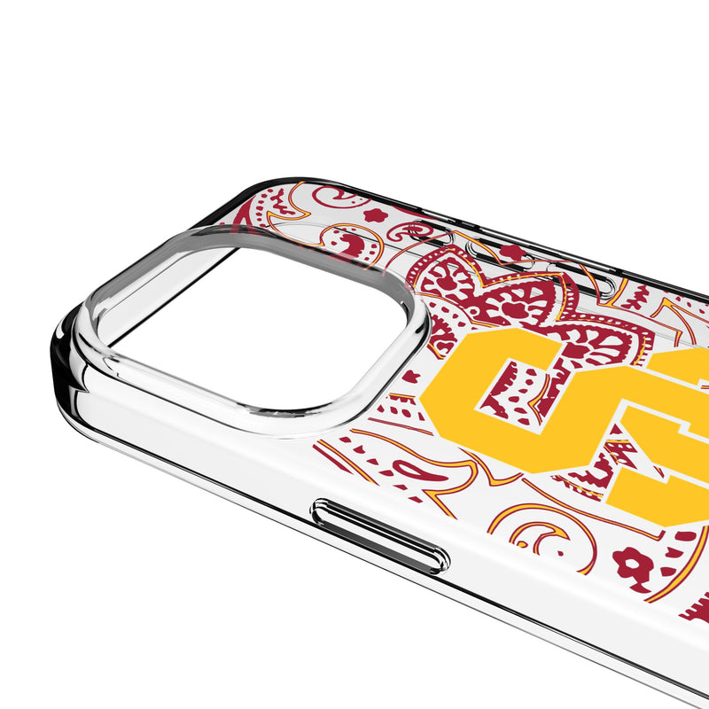University of Southern California Trojans Paisley iPhone Clear Phone Case for Apple iPhone Detail.Jpg