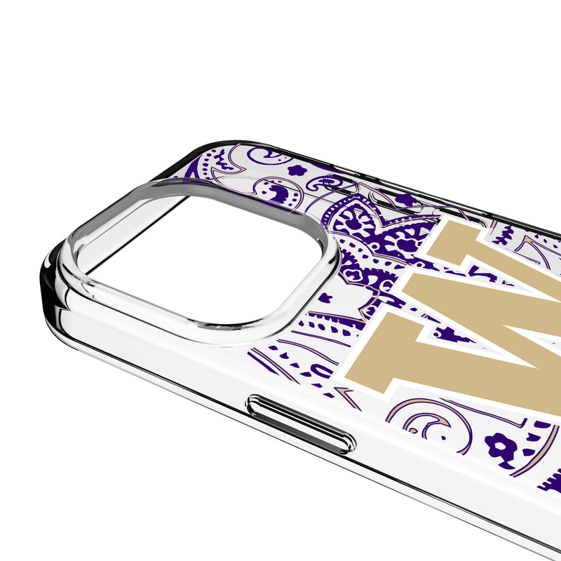University of Washington Huskies Paisley iPhone Clear Phone Case for Apple iPhone Detail.Jpg